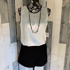 Calvin Klein | White and Black Satin Blouse